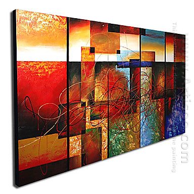 Hand-painted Abstract Oil Painting - Set of 5