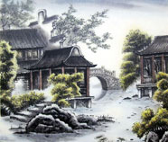 Chinese buildings paintings