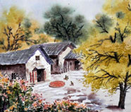 Chinese village countryside paintings