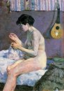 suzanne sömnad studie av en naken 1880