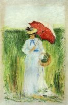 ung kvinna med ett paraply