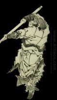 A Depiction Of Sun Wukong Wielding His Staff