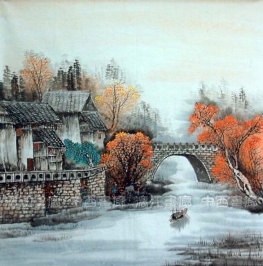 A small village - Chinese Painting