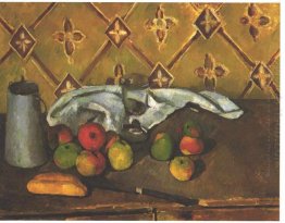 Still Life Dengan Apel Servettes Dan A Milkcan
