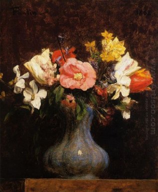 Flowers Camelias And Tulips 1862