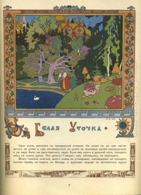 Ilustração Para O Pato Fairy Story russo Branco 1902