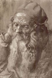 Mannen i åldern 93 borste bläck på papper 1521