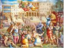 Catherine van Siena begeleid paus Gregorius XI in Rome op 17 Jan