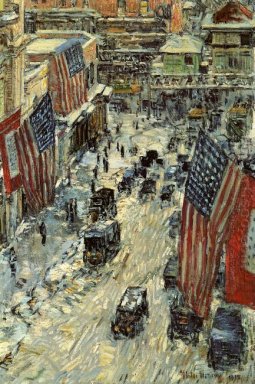 Bandeiras na 57th rua Inverno 1918