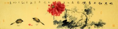 Pivoine & Birds - Peinture chinoise