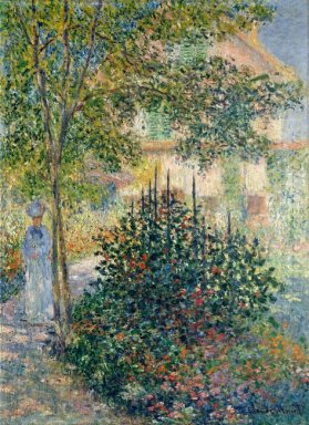 Camille Monet en el jardín en la casa de Argenteuil