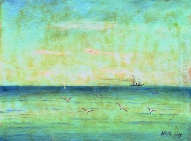 Landscape with seagulls