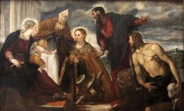 Virgem eo Menino com Santa Catarina Saint Augustine Saint Marc