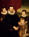 Porträt eines Edelmann und drei Kinder