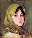 Peasant Woman with Green Headscarf