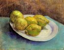 Натюрморт с лимонами на тарелке 1887