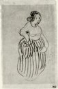 Frau mit gestreiftem Rock 1890