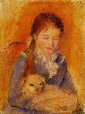 Fille avec un chien