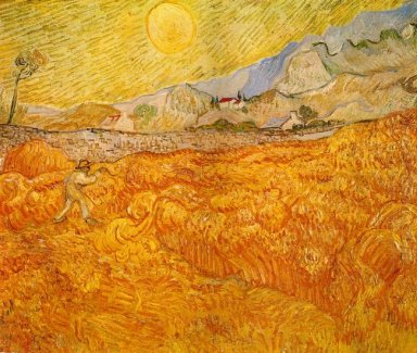Wheat Field Behind Saint Paul Hospital With A Reaper 1889
