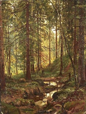 Stream By A Forest Slope 1880
