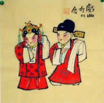 Personagens da ópera - pintura chinesa