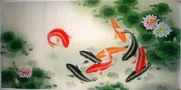 Fish & Lotus - pintura chinesa Fish & Lotus - pintura chinesa