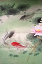 Fish & Lotus - pintura chinesa