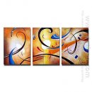 Hand-painted Abstract Oil Painting - Set of 3