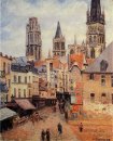 rue de l'épicerie à Rouen par un matin gris 1898