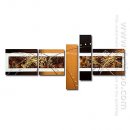 Hand-Dicat Lukisan Abstrak Oil - Set Dari 5