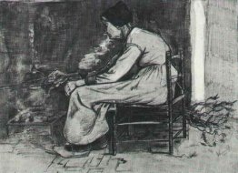Wanita Duduk Di Fireside 1881