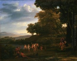 Paisagem com dança sátiros e ninfas
