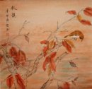 Pássaros e folhas - Pintura Chinesa