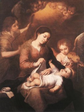 Maria en Kind Met Engelen Muziek 1675
