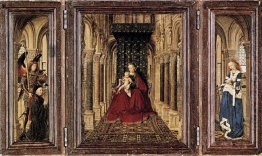 O Virgin ea criança em uma igreja 1437