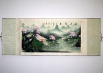 Landskap med flod - Monterad - kinesisk målning