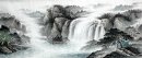 Berg en waterval - Chinees schilderij
