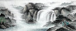 Gunung Dan Air Terjun - Lukisan Cina