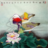 Canard mandarin - Peinture chinoise