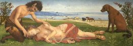 Um luto Satyr mais de uma ninfa