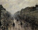Boulevard montmartre mistige ochtend 1897