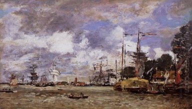 Antwerp Boats On The River Escaut 1