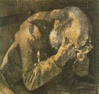 Hombre con su cabeza entre las manos 1882