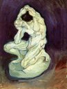 Plaster Statuette Of A Man Berlutut 1886