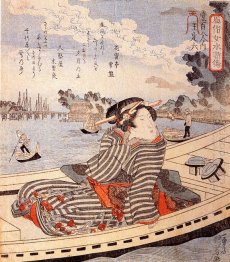 Woman In A Boat On The River Sumida
