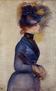 Ung kvinna i Bright Blue At The Conservatory 1877