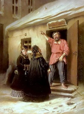 Hausmeister Vermieter eine Wohnung zu einer Dame 1878