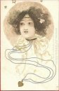 Filles têtes dans un cercle 1901 4