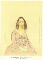 Porträt einer unbekannten Frau mit lila Kleid