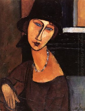 Jeanne hebuterne met hoed en halsketting 1917